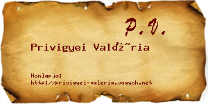 Privigyei Valéria névjegykártya